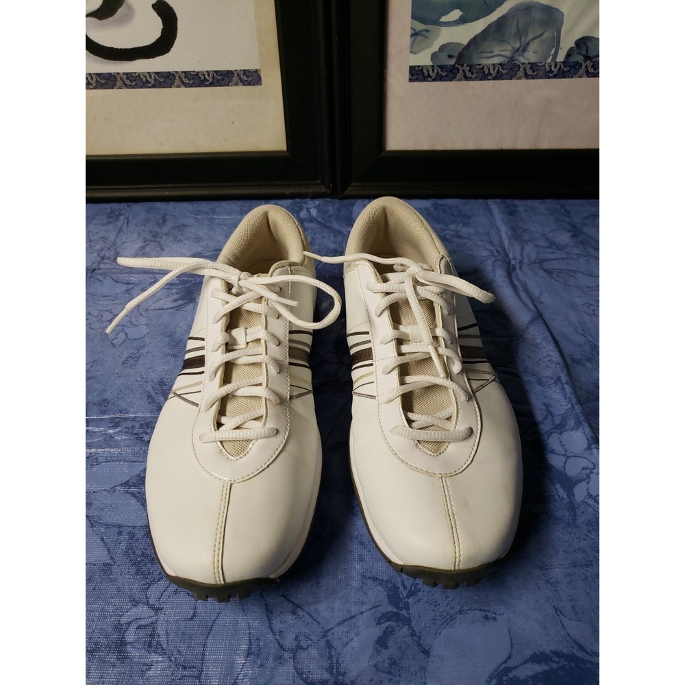 NIKE power channel golf leather white and brownโ shoes US sz 9 women